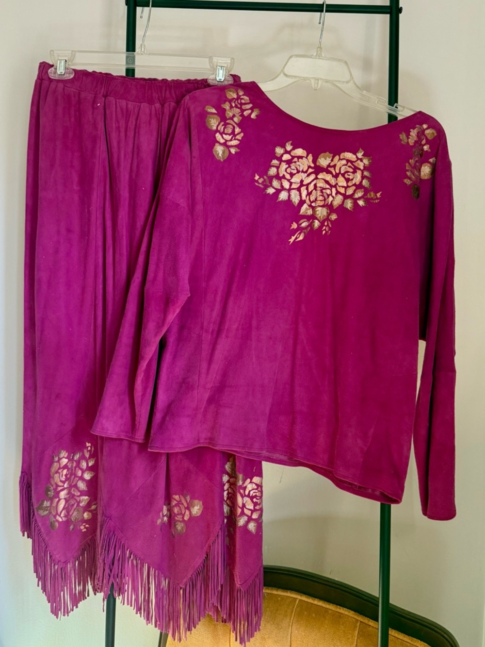 Vintage Suede Maxi Skirt Set by Char & Sher Designs